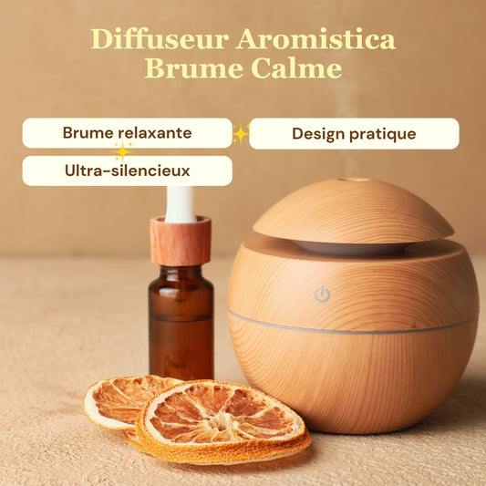 Diffuseur d'Huiles Essentielles Aromistica BrumeCalme – Compact et Silencieux pour une Utilisation Quotidienne