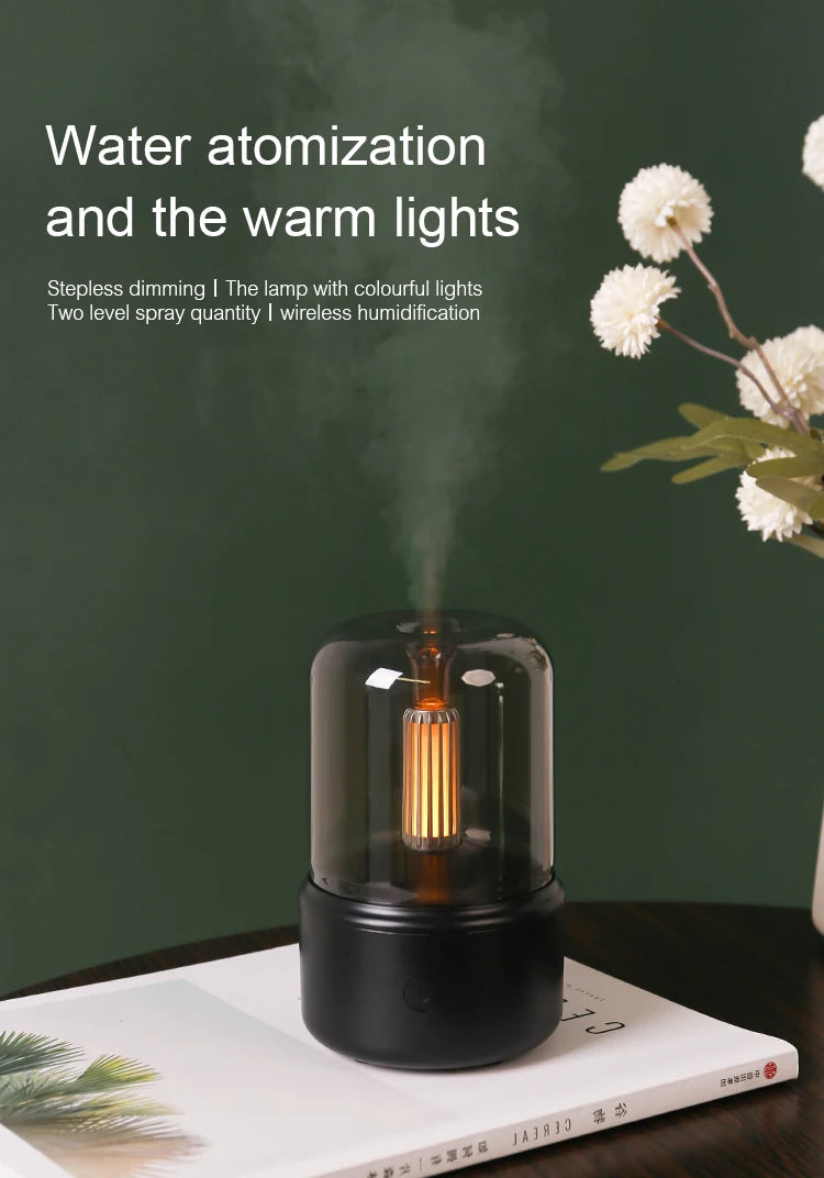 Aromistica Serenity Glow – Compact Essential Oil Diffuser with USB Humidifier and Night Light 