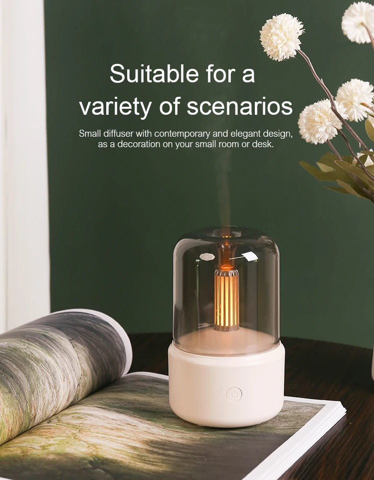 Aromistica Serenity Glow – Compact Essential Oil Diffuser with USB Humidifier and Night Light 