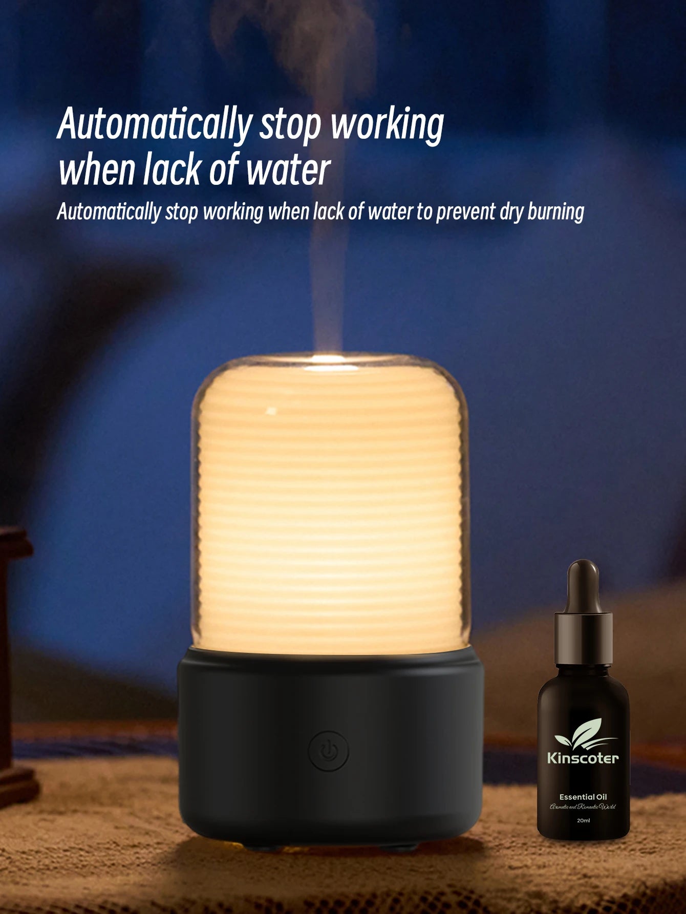 Aromistica Serenity Glow – Compact Essential Oil Diffuser with USB Humidifier and Night Light 