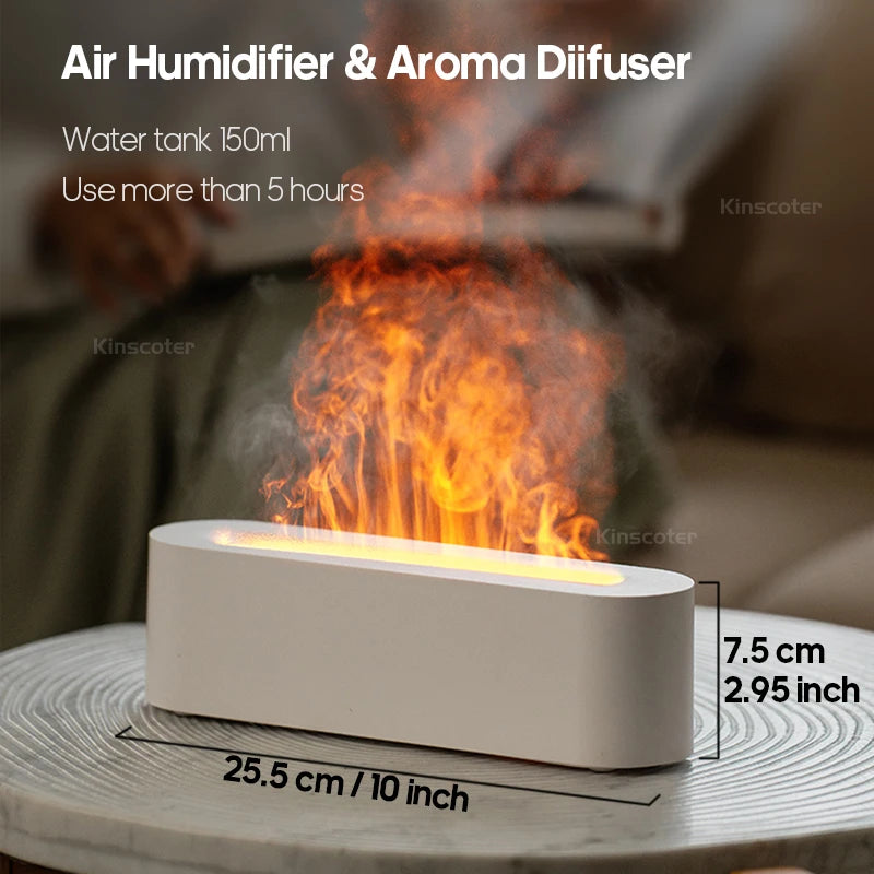 Aromistica FireMist Diffuser – Diffuseur d'Huiles Essentielles avec Lumière Flamme Réaliste et Humidification Ultrasonique