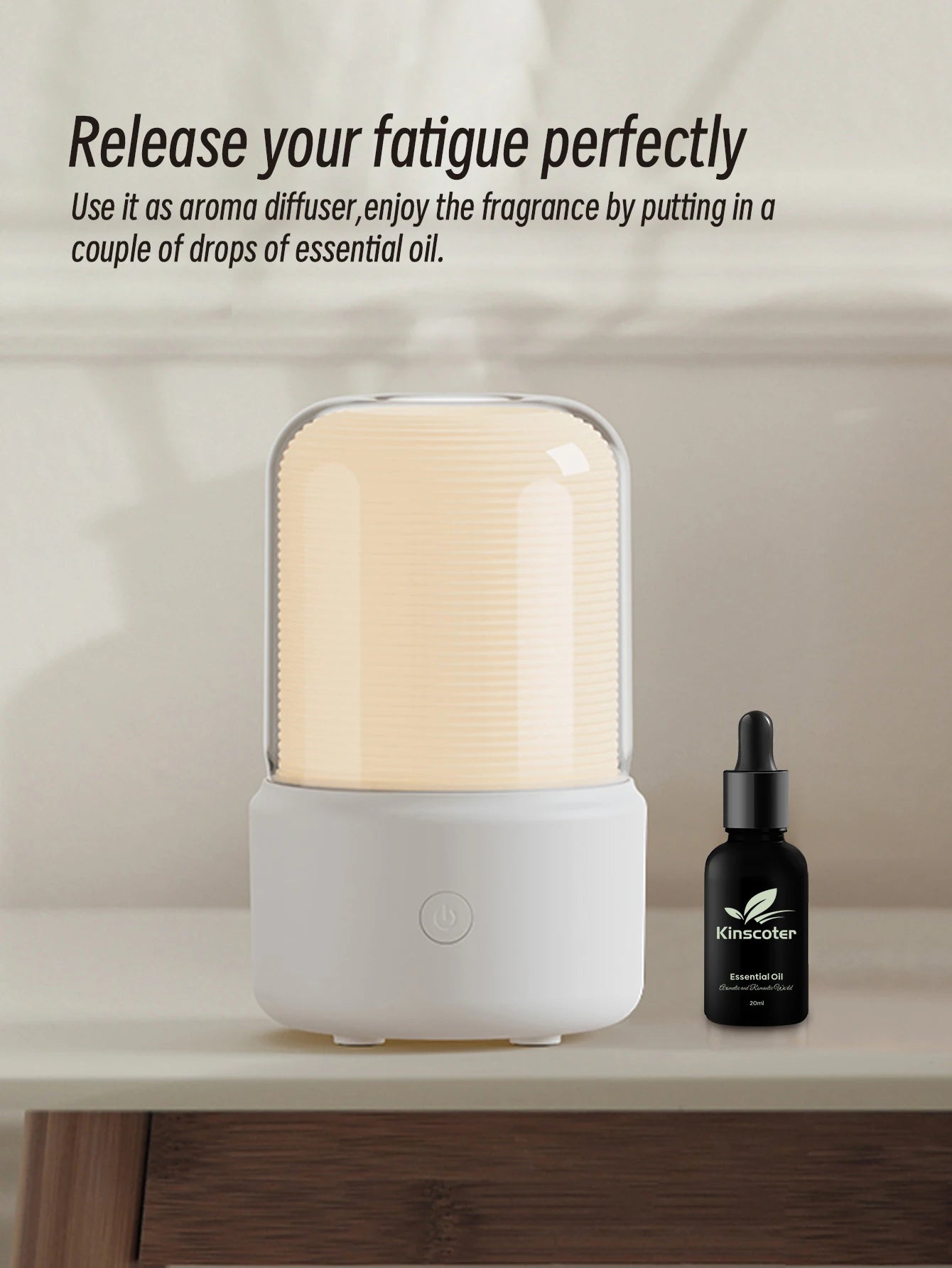 Aromistica Serenity Glow – Compact Essential Oil Diffuser with USB Humidifier and Night Light 