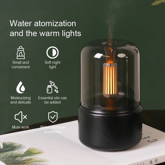 Aromistica Serenity Glow – Compact Essential Oil Diffuser with USB Humidifier and Night Light 