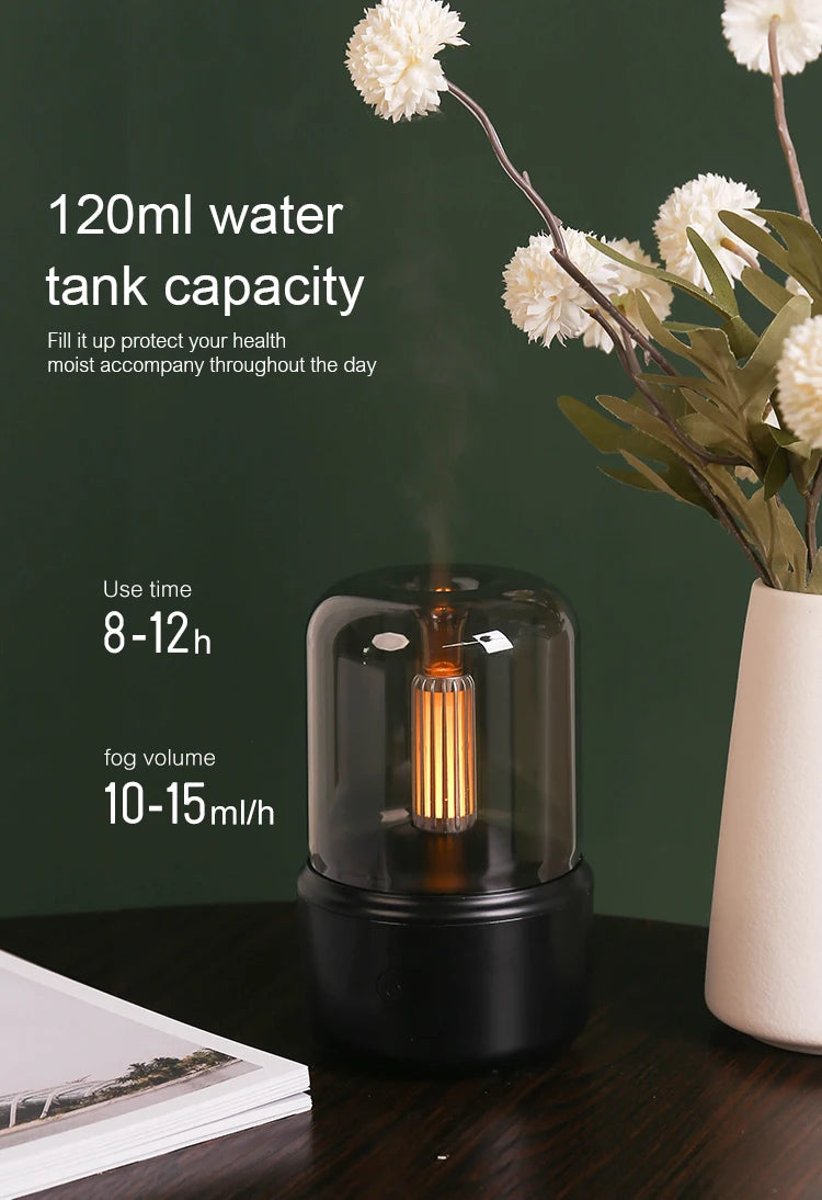 Aromistica Serenity Glow – Compact Essential Oil Diffuser with USB Humidifier and Night Light 